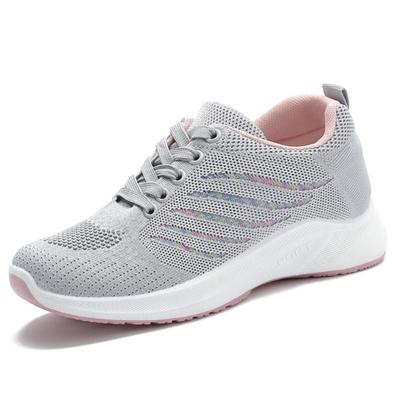 Damen Frühling Herbst neuer Stil weiche Sohle atmungsaktive Laufschuhe Modetrend Schnür-Sneakers Sportschuhe C775