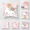 Hello Kitty Plush Pillow Cover With Soft Peach Skin Fabric For Bedroom And Couch Decor
