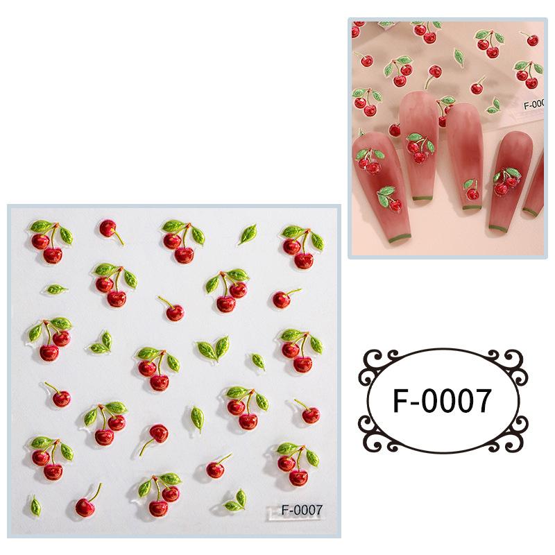 

Новые наклейки для ногтей ко Дню святого Валентина, рельефные наклейки для ногтей в виде тюльпана и вишни 60*60mm