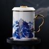 Elegant Mutton Fat Jade Porcelain Office Tea Mug