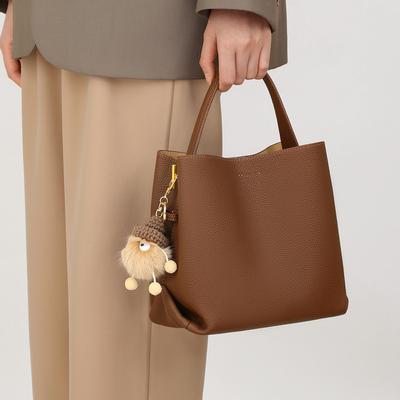 Bucket Bag Autumn and Winter New Crossbody Women's Bag Genuine Leather Large Capacity High-end Portable Shoulder Bag
