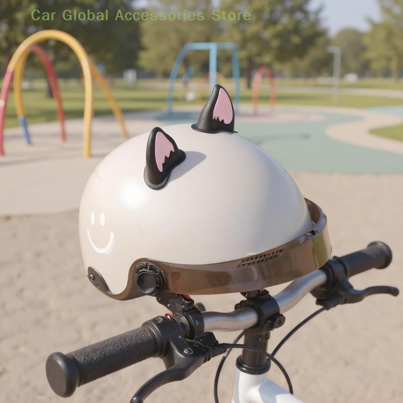 Adhesive Cat Ear Add-Ons for Motorcycle Helmets, Ideal for Biking, Scootering, Motorbiking, and Skateboarding
