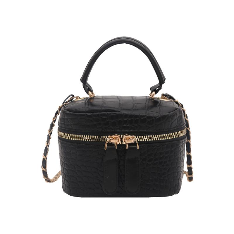 

Women s shoulder bag popular fashion diamond chain small square bag new versatile trend shoulder bag portable box bag чёрный