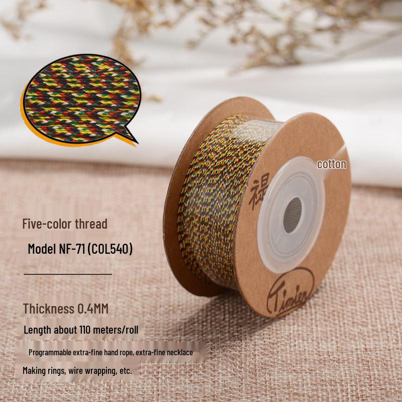 Five-Color Bracelet Weaving Rope: Vajra Jade Thread for Wenwan, Buddhist Beads, Star Moon Bodhi & Beading Strings