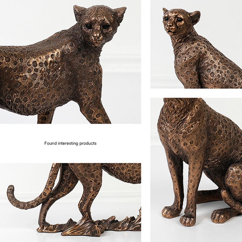 Harz Gepard Statue Klassische Leopard Figur Moderne Heim Büro Schreibtisch Harz Tier Panther Dekor Skulptur Dekorative Geschenk