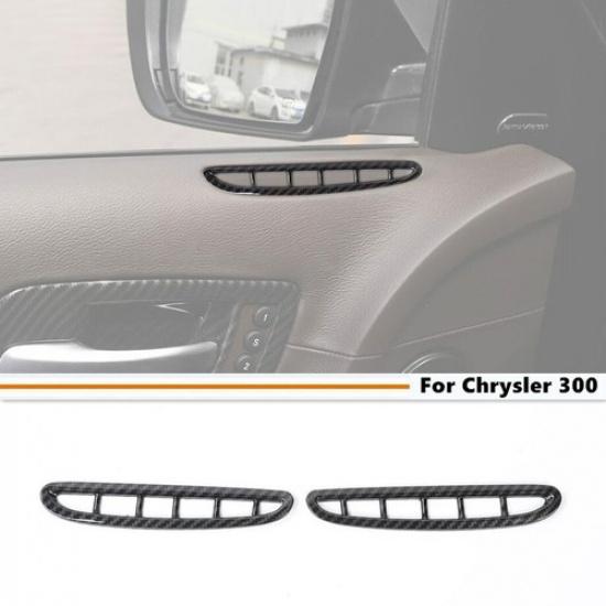 For 2015- Chrysler 300 Carbon Fiber Interior Door Air Vent Frame Trim Cover