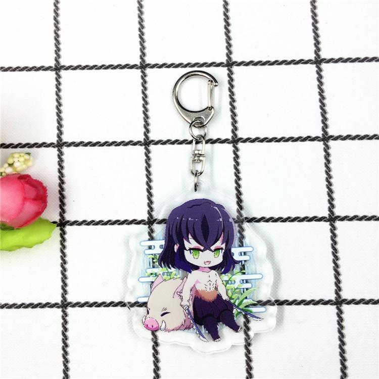 Key Rings Anime Games Around Demon Slayer Blade Cartoon Character Acrylic Keychain Metal Decoration Accessory Gift Pendant