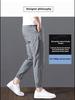 2023 Men's Korean-Style Ice Silk Casual Pants, Quick-Drying, Trendy, Loose-Fit Nine-Point Sports Pants for Summer.