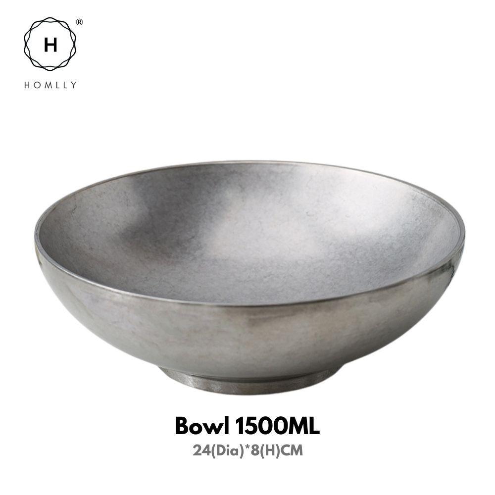 Homlly Tonii Flake Texture 304 Stainless Steel Dinner Salad Soup Bowl (X3PCS)