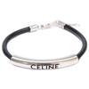 CELINE 460ZW3BLM Soleil calfskin and rhodium-finish brass Bracelet Silver / BlackUsed