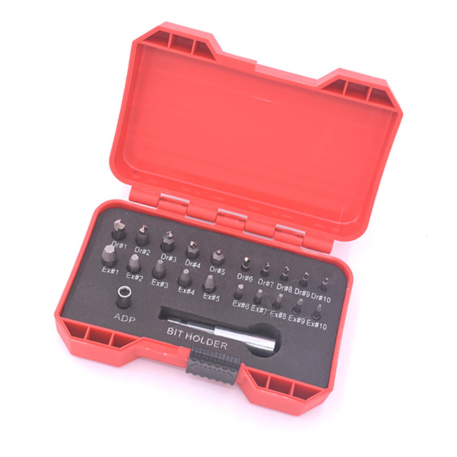

22Pcs High Speed Steel Screw Extractor Remover Set Suitable for Easy Removal of Damaged or Broken Screws in Various Size