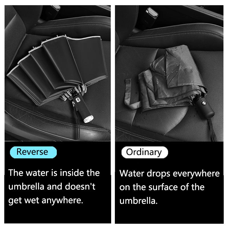 Plně automatický UV deštník s LED svítilnou Reflexní pruh Reverzní velké deštníky pro déšť slunce tepelná izolace slunečník