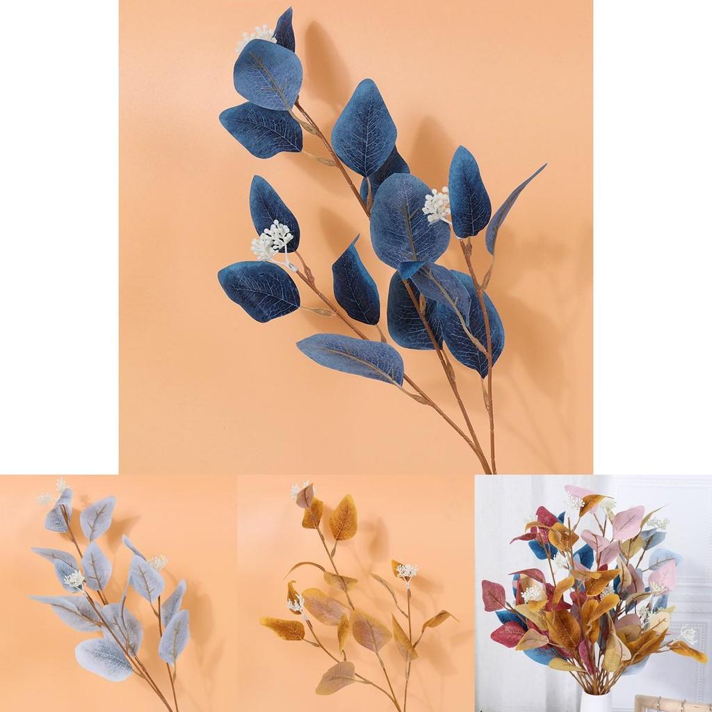 Artificial Eucalyptus Leaves With Berries Silk Flower Bouquet For Wedding Decor