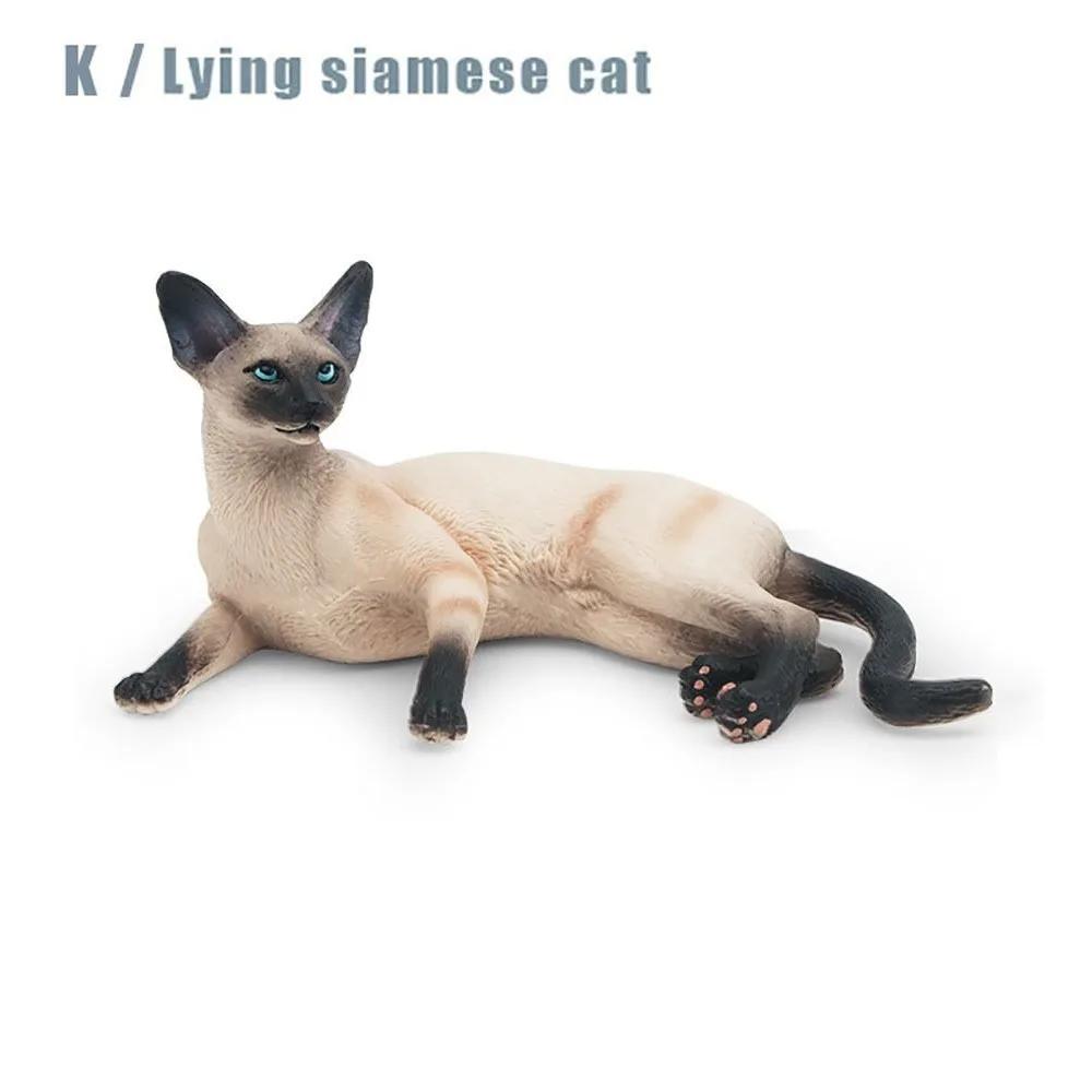 Exquisite PVC Simulation Cat Model Siamese Ragdoll Persian Cat Lifelike Realistic Pet Figurines Simulation Pet Car Decoration