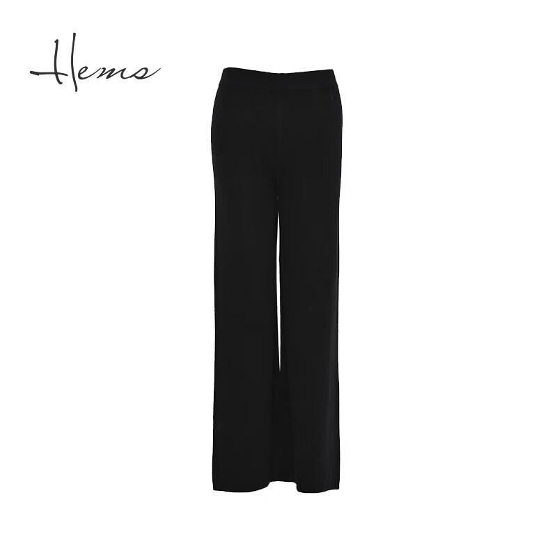 HIRMANS Women's 100% Wool Knit Wide-Leg Trousers
