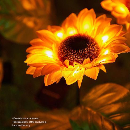 Solar Sunflower Light LED Garden Artificial Flower Light with 36956 Sunflowers Outdoor Waterproof Stake Light for Backyard Flower Bed