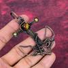 Tiger's Eye Pendant Anchor Design Jewelry Copper Wire Wrapped Gemstone Pendant