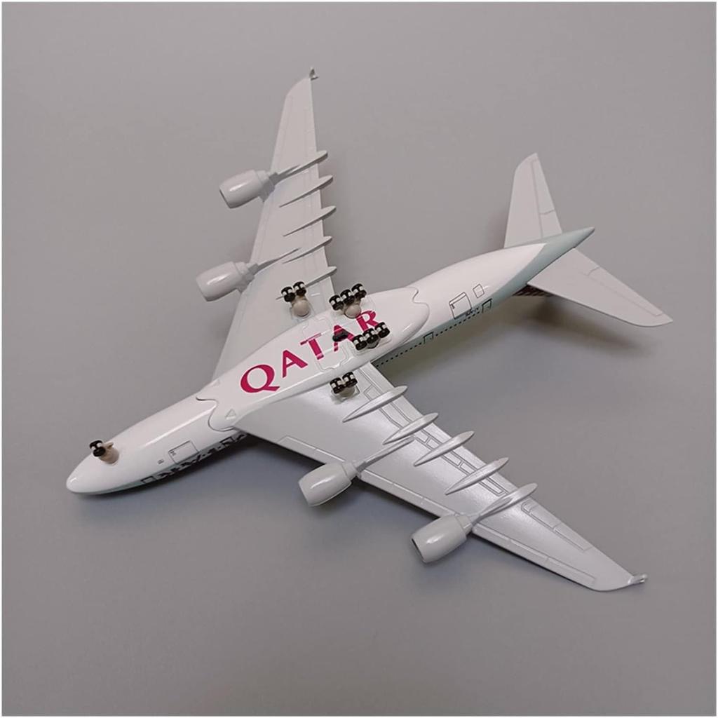 Model Aircraft 20cm Model Airplane Fit for Air Qatar A380 Airbus 380 Metal Alloy Airplane Model with Landing Gear Wheels Airplan