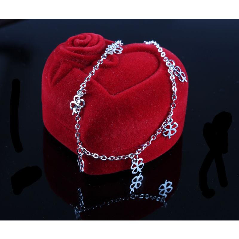 Korean Version Imitation Bracelet Foot Jewelry Women's Fashion Summer Single-layer Four-leaf Clover Anklet Retro Gift Jewelry