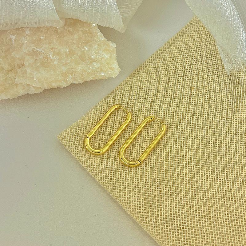 Cercei Minimaliști Geometrice din Metal - Design Elegant Rotund cu Manșete Unice pentru Urechi.