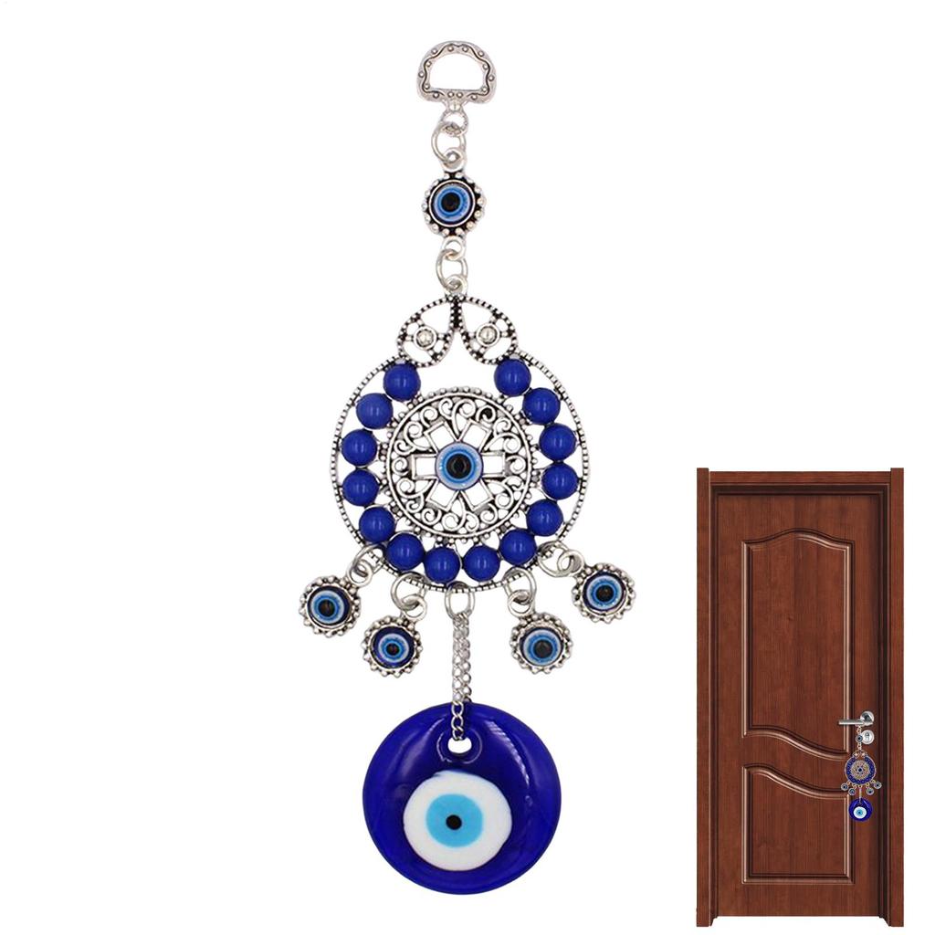Evil Blue Eye Pendant Decor Rhinestone Protection Good Luck Charm Turkish Evil Eye Charm Wall Decorations for Office Car