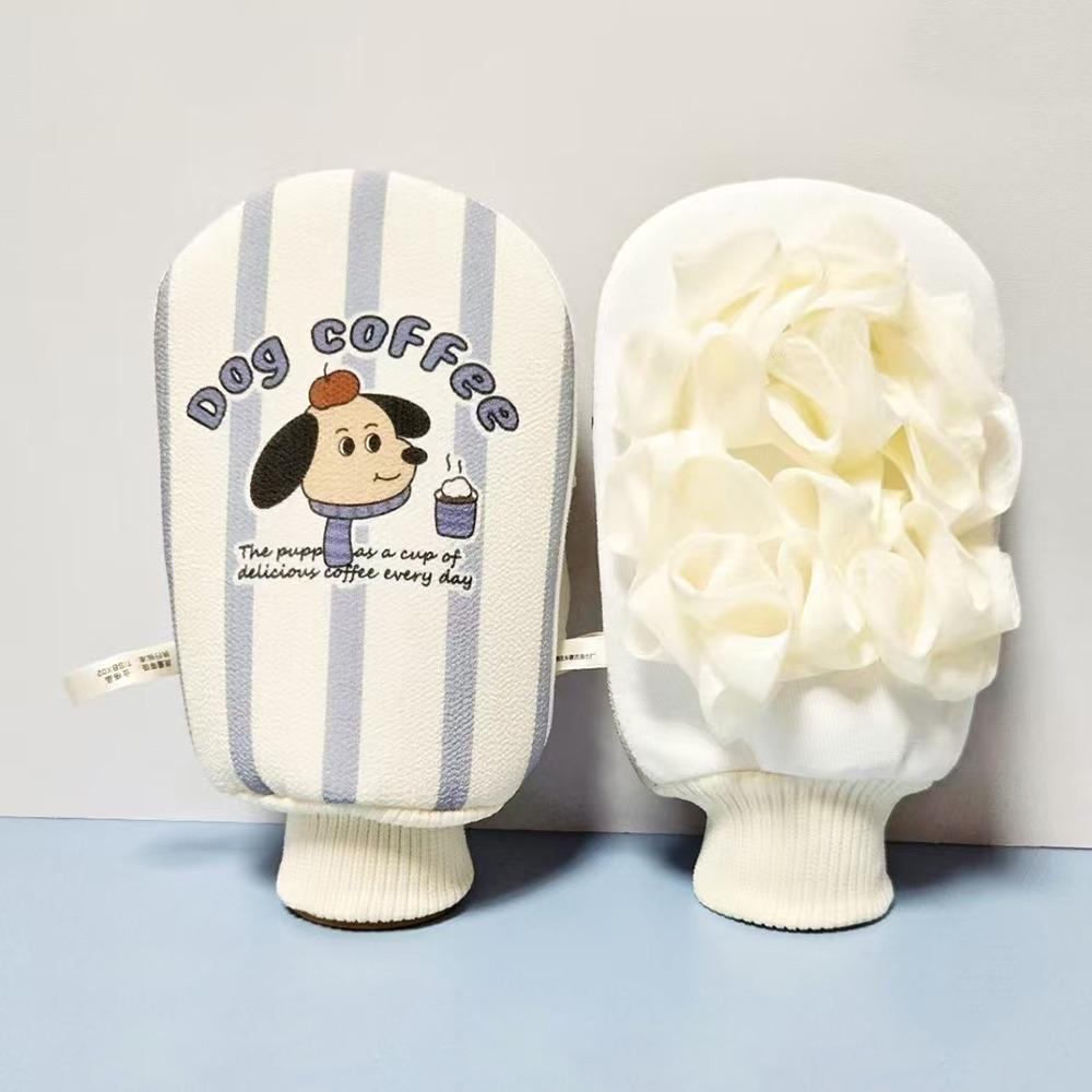 Creative 2-in-1 Bath Towel Mud Removal Cartoon Exfoliating Gloves Double-side Bath Flower Bathroom Spa