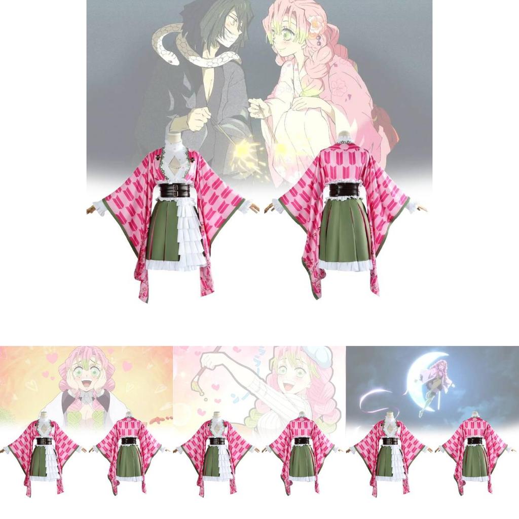 Trendy Soft Pink Kanroji Mitsuri Cosplay Outfit From Demon Slayer For All Sizes