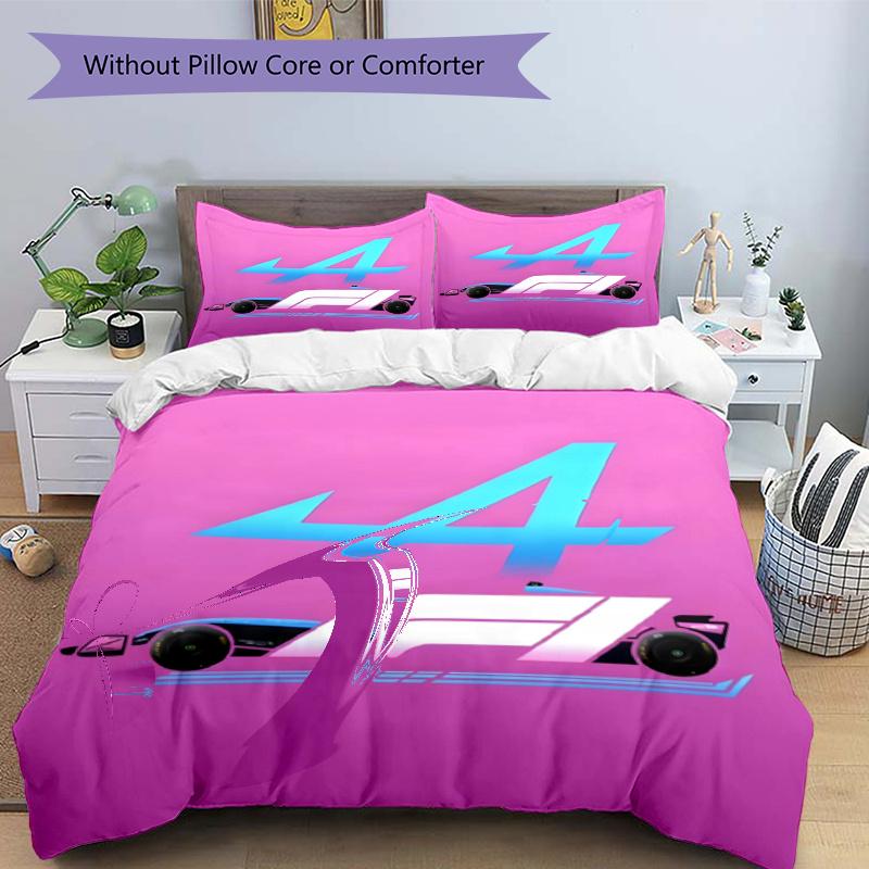 3pcs Duvet Cover Set (1*Duvet Cover + 2*Pillowcase, Without Core), BWT Alpine F1 Racing Team (3) Print Bedding Set, Bedroom Decor, All‑Season, Gift