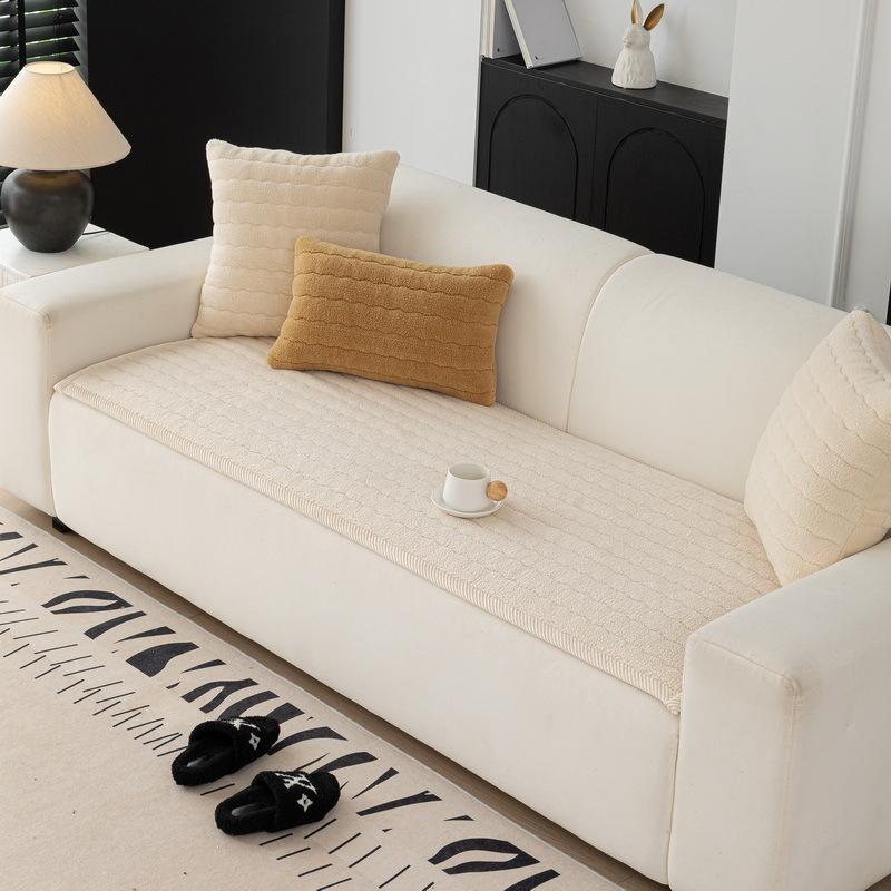 Modern Minimalist Sofa Cover Fabric for Autumn and Winter Straight Row One-piece Anti Slip Sofa Cushion Cover Skin Friendly 70x70cm
