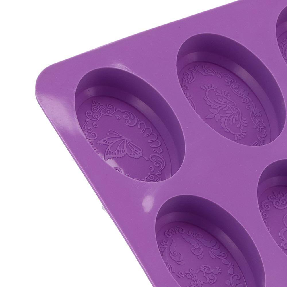 Flexible Silicone Silicone Soap Mold 6-Cavity Design Soap Mold Shell Cake Mold Set DIY Baking