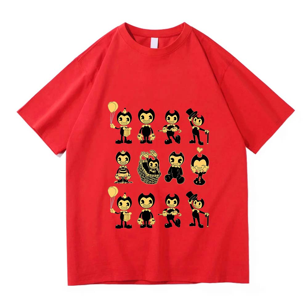 

Unisex Tees Game Bendy and The Ink Machine T-shirt Short Sleeve Loose Cotton Unisex T Shirt Cartoon Graphic Printing Tshirts Tee 3XL