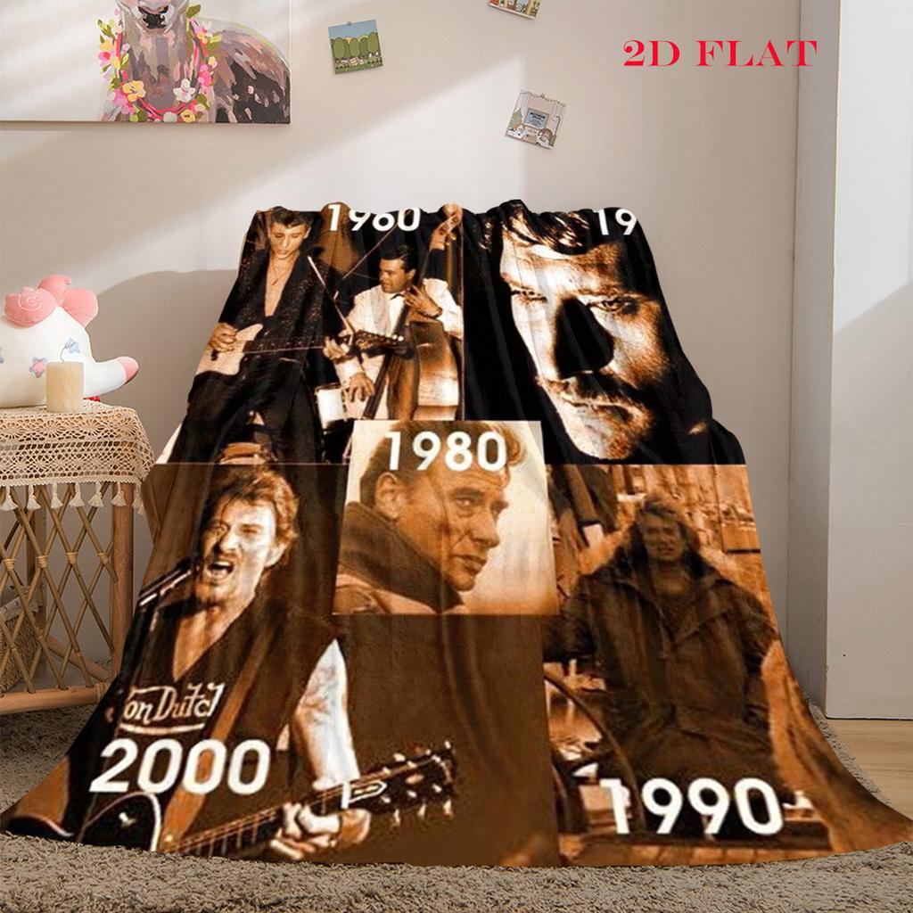 Johnny Hallyday: Life Death blanket blanket Soft and comfortable bedroom Nap Blanket Digital printing