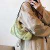 Fuzzy Faux Fur Crossbody Bag Women Small Square Shoulder With Chain Strap Soft Plush Texture Daily Use