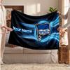 Hertha Bsc Personalized Fleece Blanket With Football Logo, Custom Name Text Soft Warm Home Throw Blanket