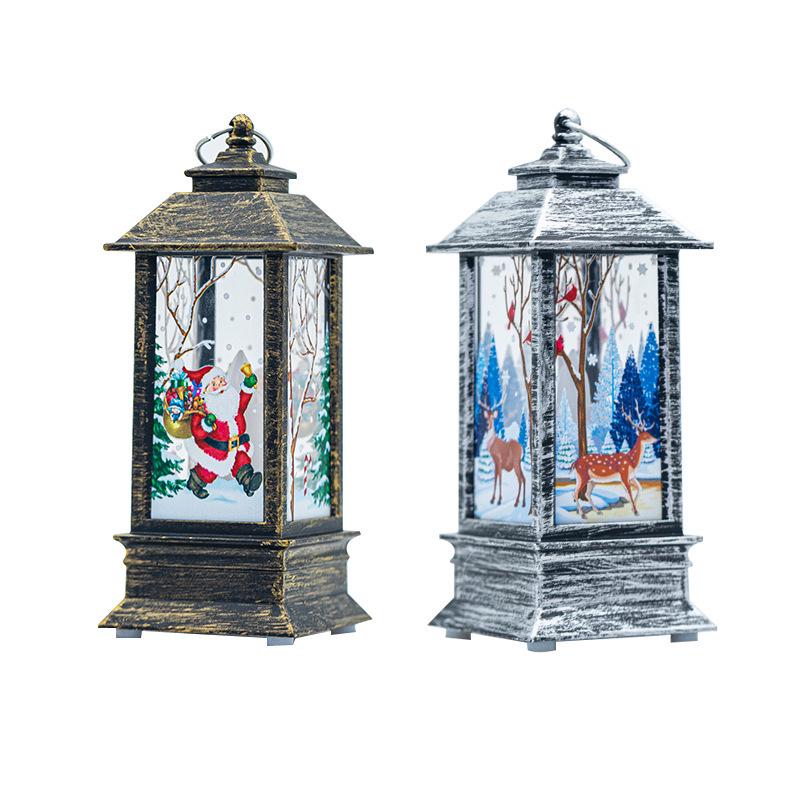 Christmas Snowman & Santa Candle Lantern - Holiday Night Light & Decor Ornaments