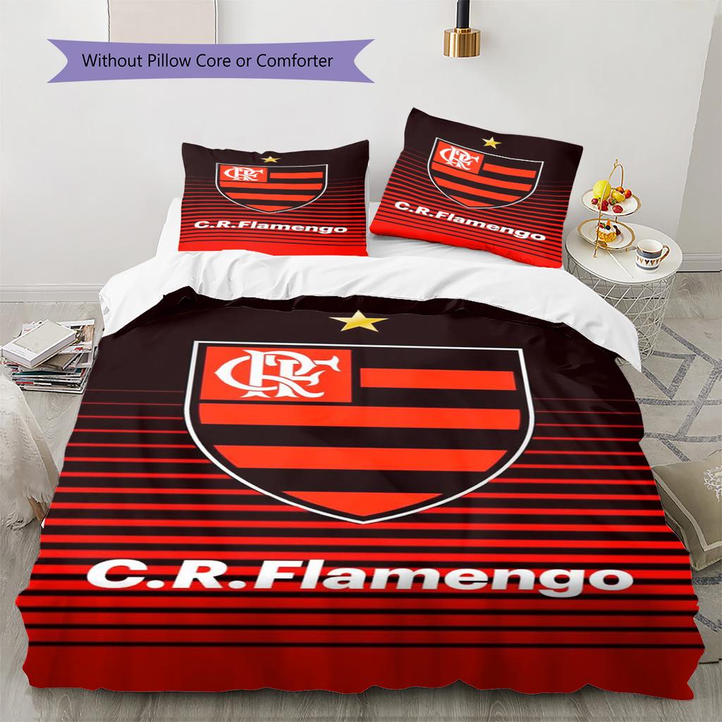 Flamengo Pattern Bedding Set Quilt Cover Pillowcase Home Decor Gift (1 * Duvet Cover + 2 * Pillowcase, Without Core)