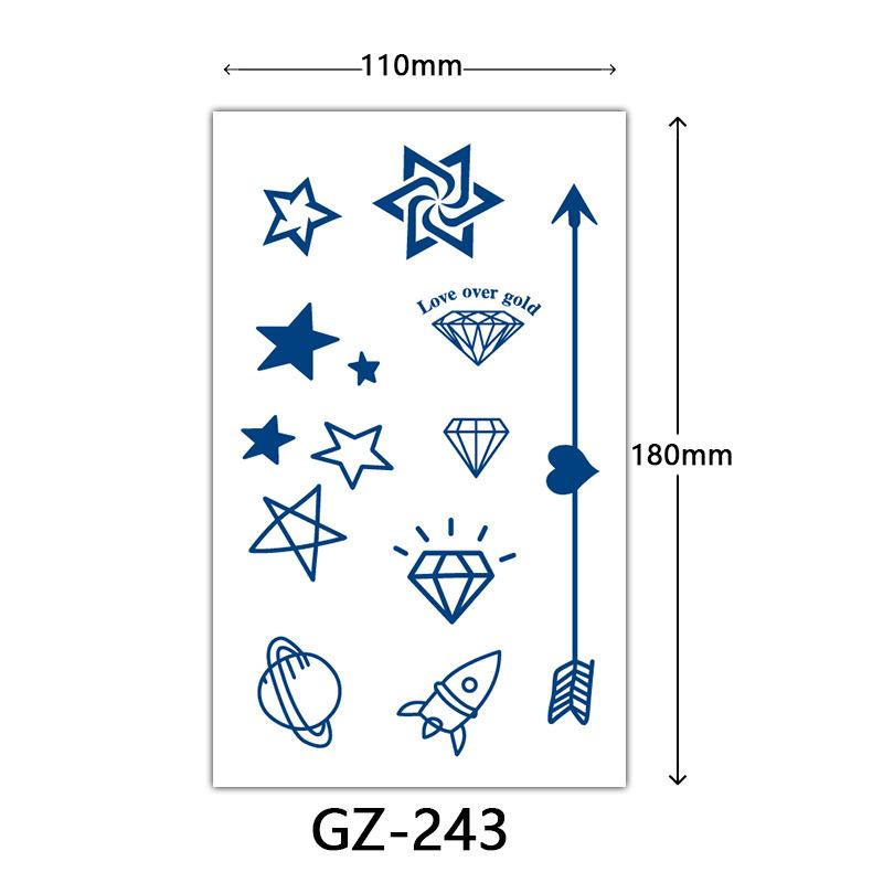 Herbal Semi-Permanent Tattoo Sticker, Semi-Permanent Tattoo Sticker, Anti-Rub, Anti-Sweat Tattoo