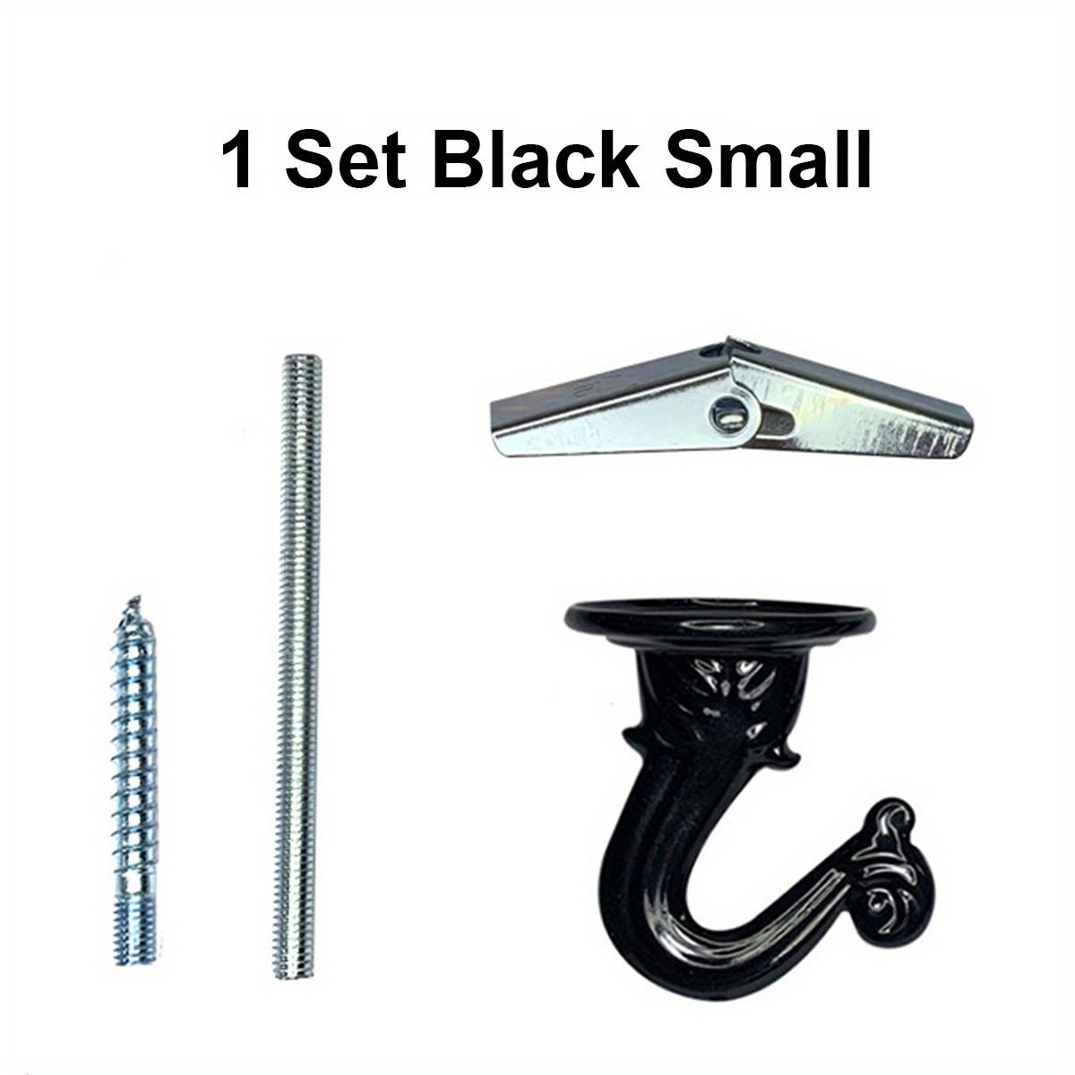 

или 1 комплект, Сверхпрочный крюк для подвешивания с винтами, болтами и откидными крюками, для подвешивания растений, потолочный крюк для подвешивания, для крепления в полой стене S чёрный