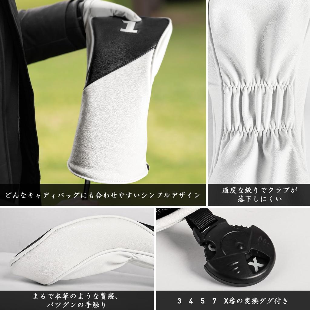PU Leather Golf of of and for 440cc and 460cc Golf Protective Head Covers for Fairway and Utility Includes Conversion Dag for High-Quality Headcovers,