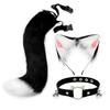 Cosplay Furry Ear Headband Tail Set With Bell Collar Anime Fans Adult Costume Accessories