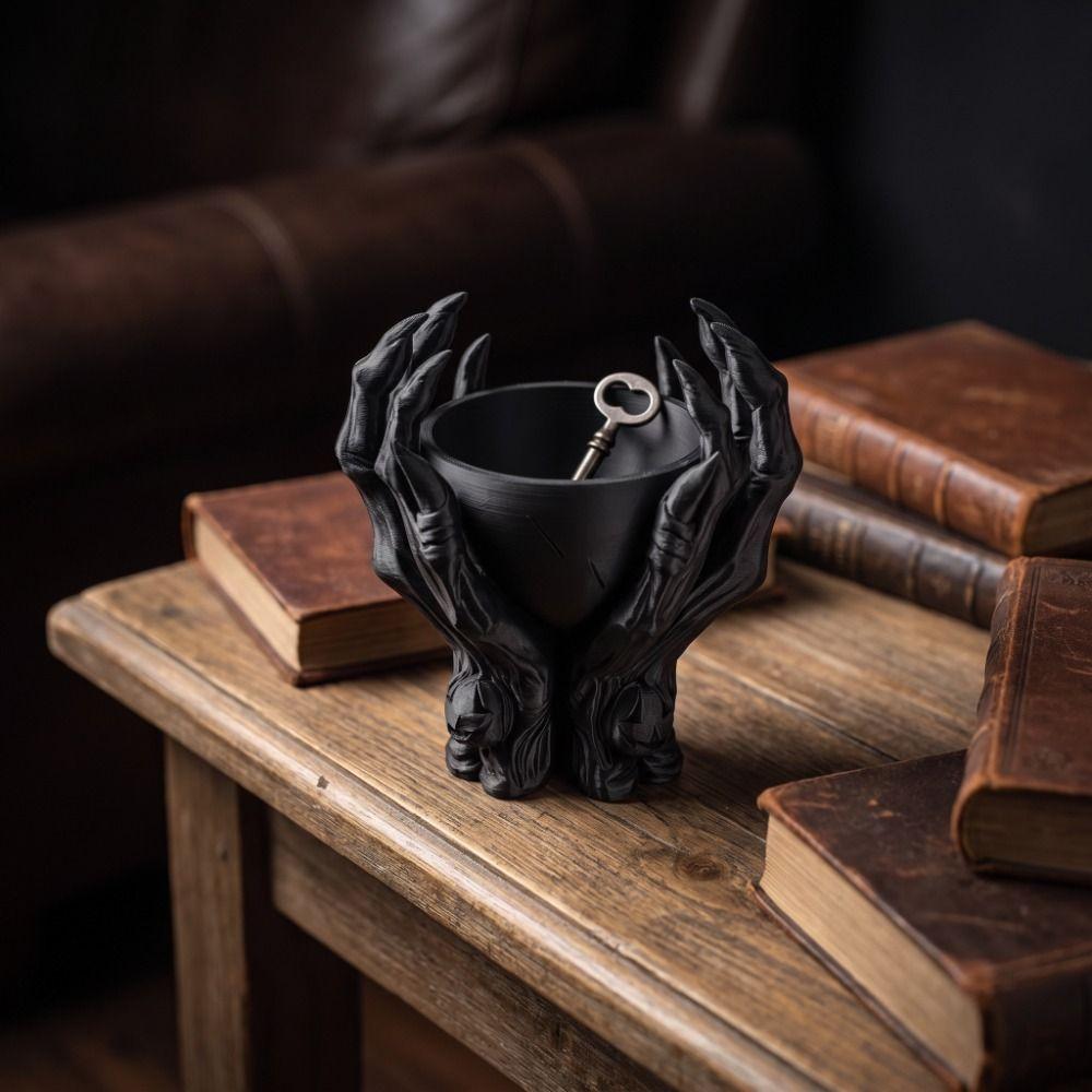 Ornaments Storage Bowl Gothic Style Desktop Decoration Creative Skeleton Claw Statue  Storage Box
