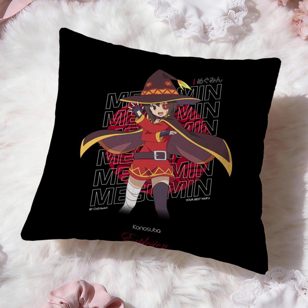 Cute M-Megumin Cushion Cover Premium Comfort Reversible Pillow Cove -Two in One Design for Any Room & Car Interior