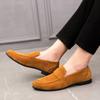 Spring New Shoes for Men Leather Casual Shoes  Street Fashion Slip-on Loafers