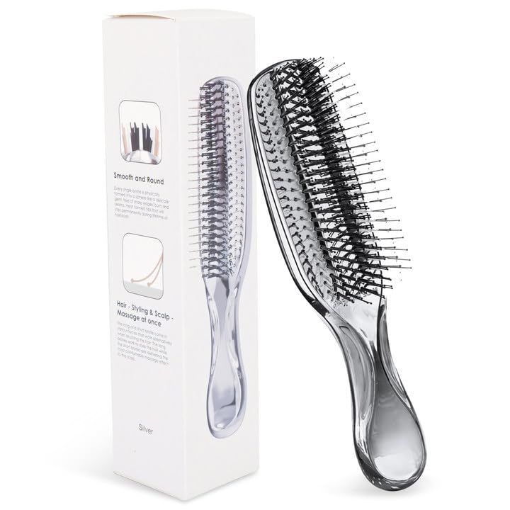 CPFR Hair Mini Wet Hair Compact Prevents Hair Manages Leaves Hair Travel Hair Care Birthday Gift for Silver Brush, Brush, Blow-Dry Comb,