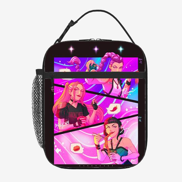 Elementary School Student Card Kpop Demon Hunter Thermal Insulation Bag Portable Outdoor Picnic Bag Children'S Lunch Box Bag Lunch Bag