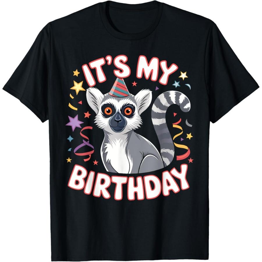 Lemur Its My Birthday Wildlife Zoo Animal Theme Party T-Shirt S
