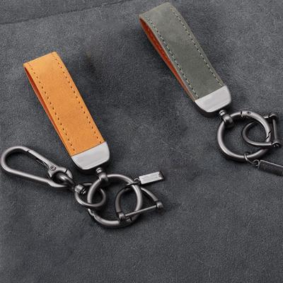 1PC Pure Color Buckle Cars Key Ring Bag Pendants Leather Car Key Rings For Car Leather Keychain Gifts Car Accessories