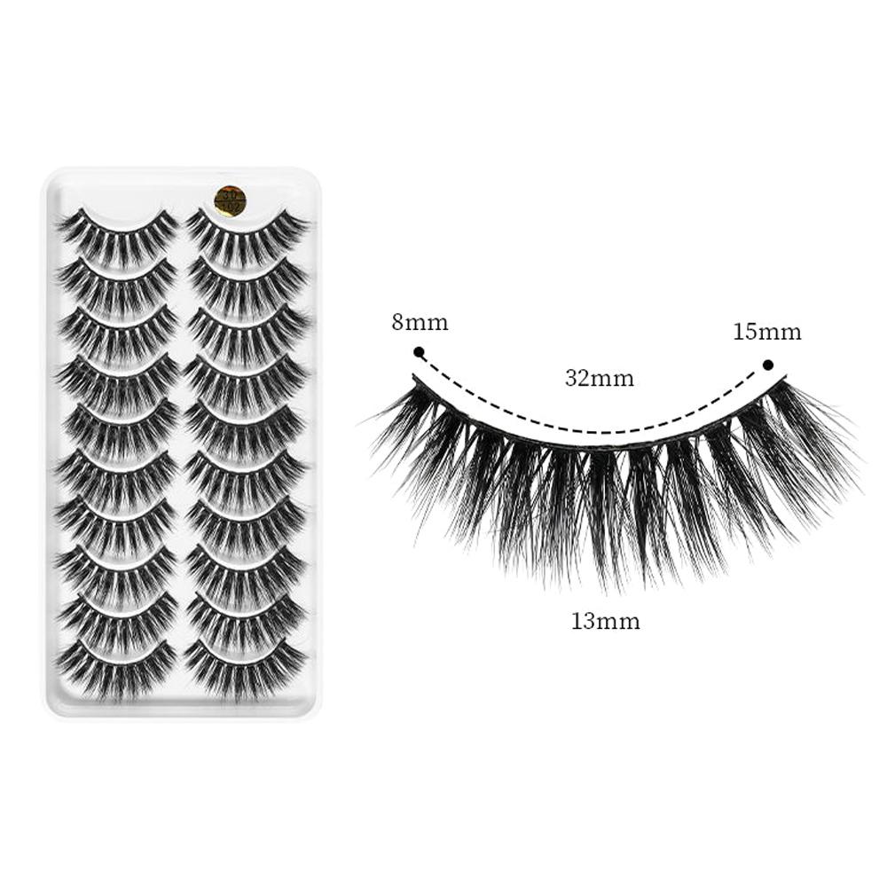 10 Pairs 3D Soft Mink Hair False Eyelashes Crisscross Thick Long Eye Lashes Women's Beauty