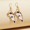 6 Colors Cartoon Animal Cat Alloy Dangle Earring for Women Lovely Simple Daily Kitten Ear Zircon Wholesale Christmas Gift