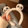 Cute Panda Hair Bands Women Face Wash Special Non-slip Headband Cartoon Plush Wide Edge Headband Girls Hair Accessories